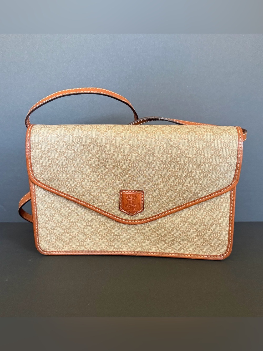 Vintage Celine Macadam Portfolio crossbody bag